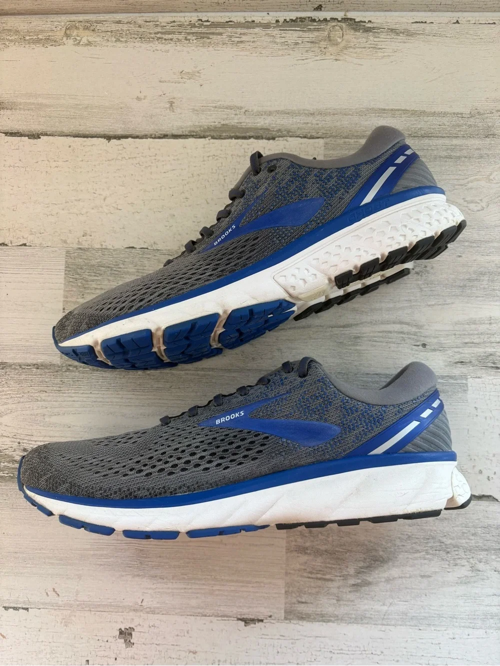 Broooks Men’s Size 13 Ghost 11 Running Shoes Lace Up Closure In Gray/Blue